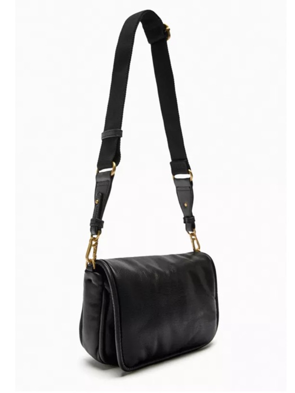 Zara Black Quilted Crossbody with Adjustable Strap